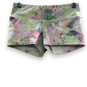 Fleo Low Rise Multicolor Abstract Mermaid Print Activewear Shorts Sz S